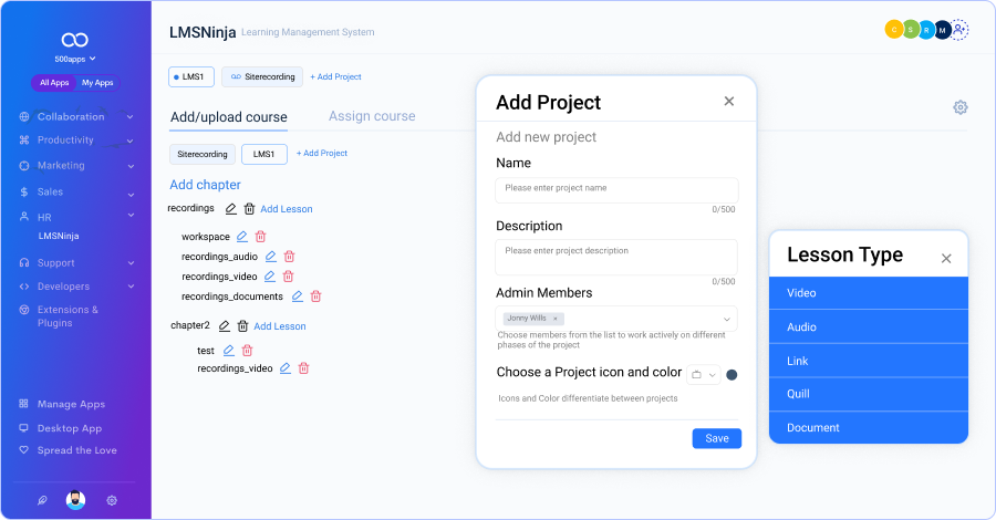 E-learning Software leave note